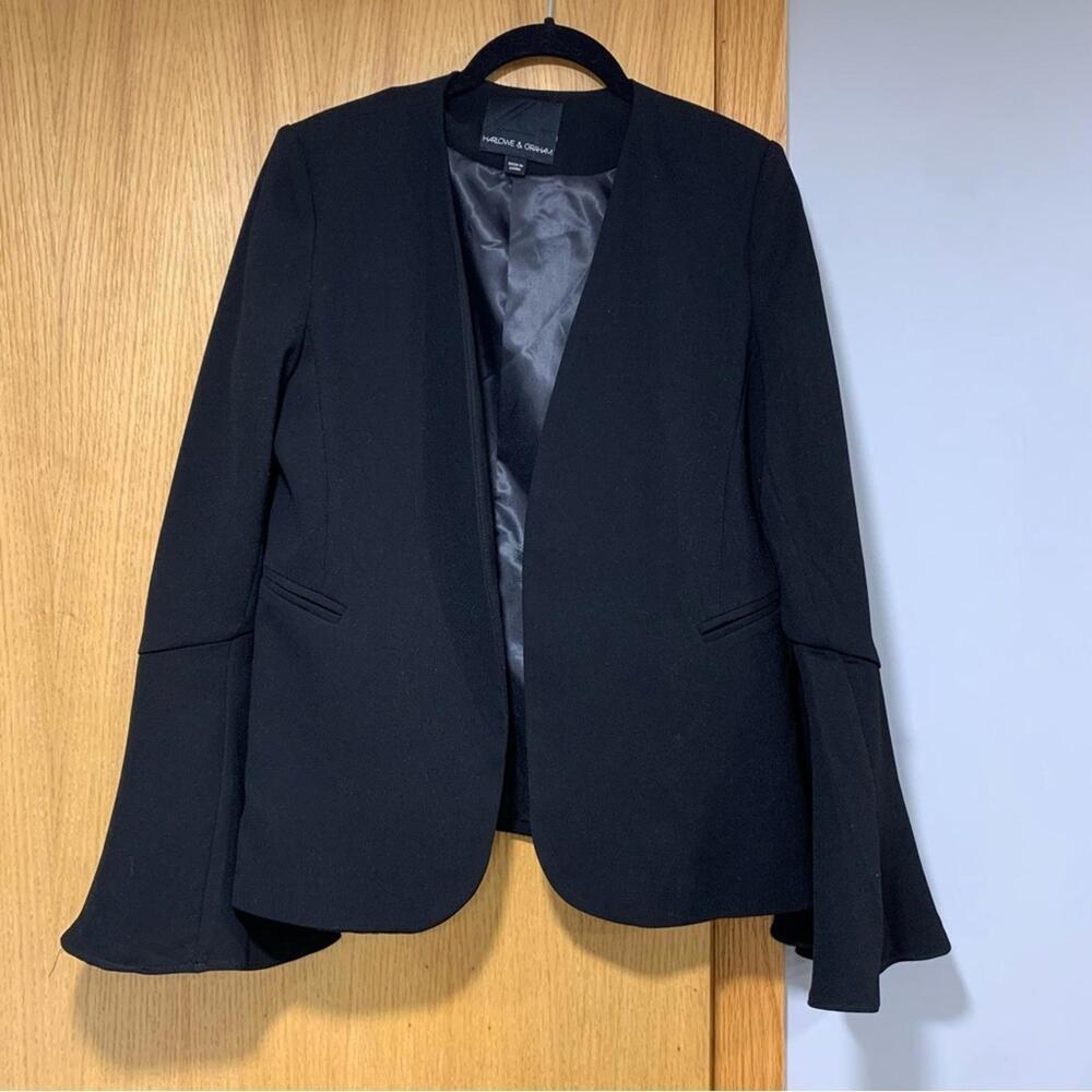 Harlowe & Graham Black Blazer With Bell Sleeves - Size Small
